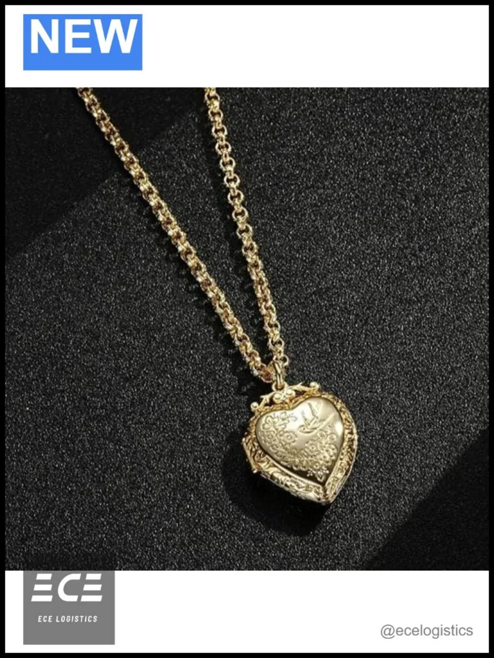 Gold Plated Heart Locket Necklace Birds Flowers 22